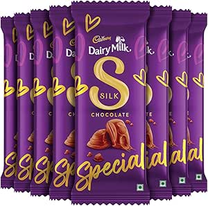 Cadbury Dairy Milk Silk Chocolate Bar, 60g (Pack of 8)